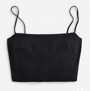 J Crew Women's Tie-Back Linen Cupro Tank Top Sleeveless in Black, Size L